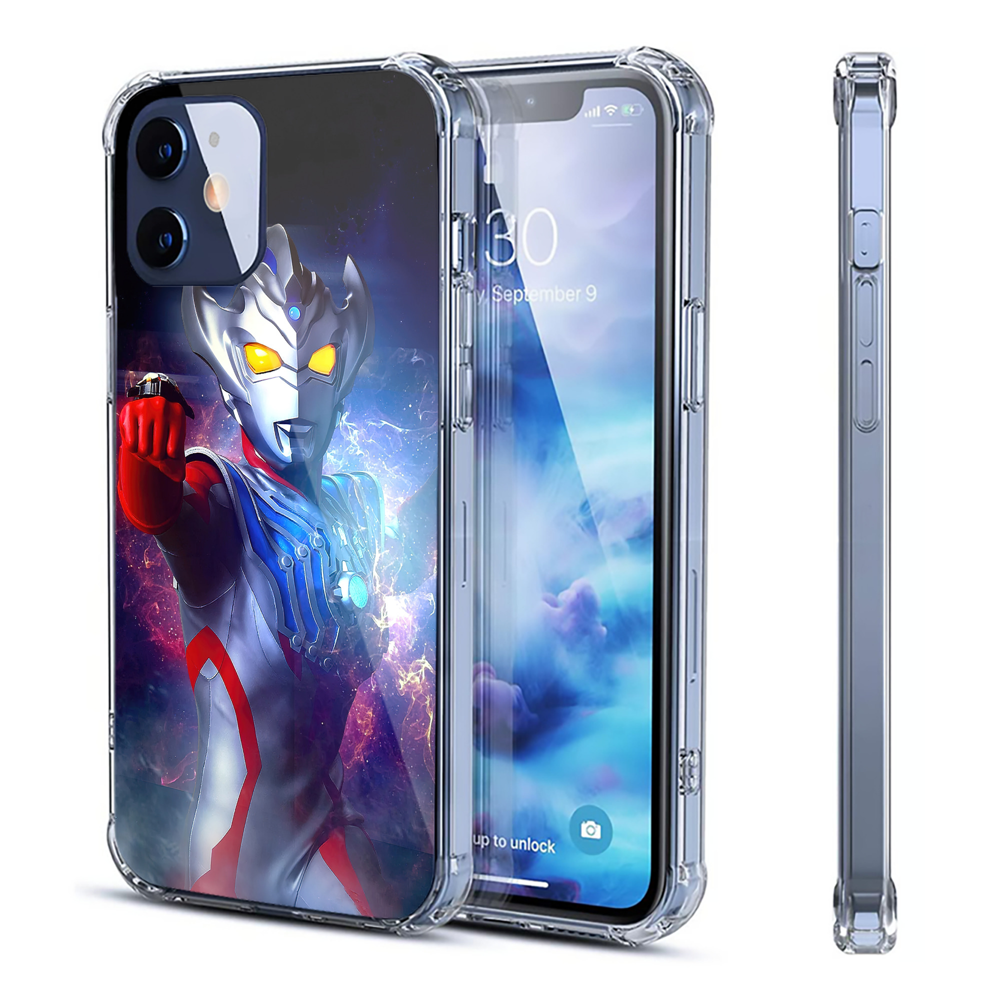 （画像用） ウルトラマン Ultraman 【iPhone 12シリーズ対応】透明スマホケース（クリアソフトケース）